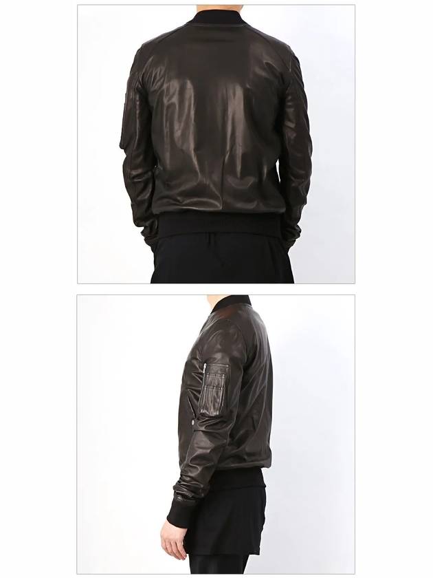 Raglan Aviation Leather Bomber Jacket Black - RICK OWENS - BALAAN 4