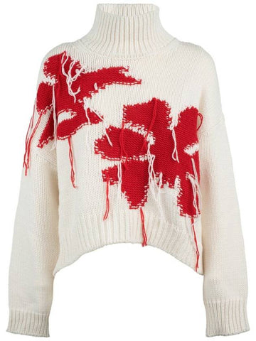 Dondup Alabaster Over Turtleneck In Jacquard Wool - DONDUP - BALAAN 1