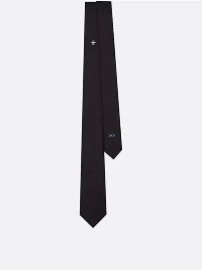 Bee Motif Silk Tie Black - DIOR - BALAAN 2