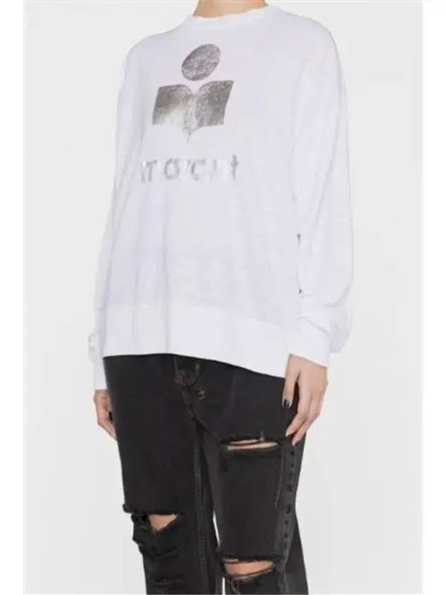 Klowia Logo Print Linen Sweatshirt White - ISABEL MARANT - BALAAN 3