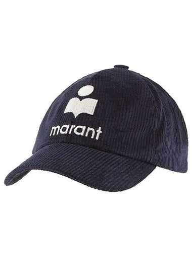 Tyron Logo Corduroy Ball Cap Navy - ISABEL MARANT - BALAAN 1