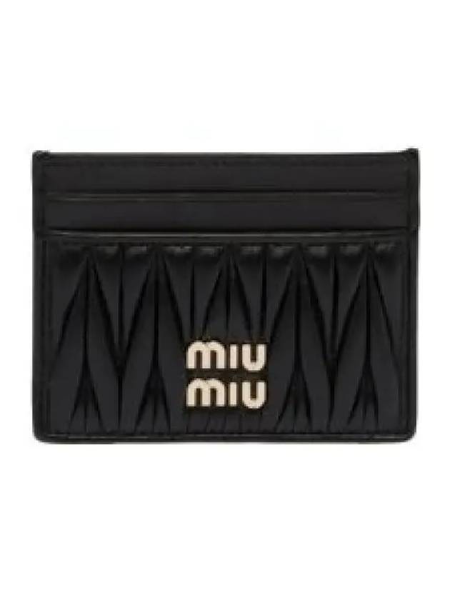 Matelasse Nappa Leather Card Wallet Black - MIU MIU - BALAAN 2