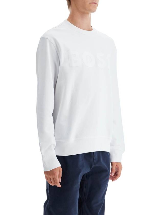 Logo Print Relax Fit Sweatshirt White - HUGO BOSS - BALAAN 3