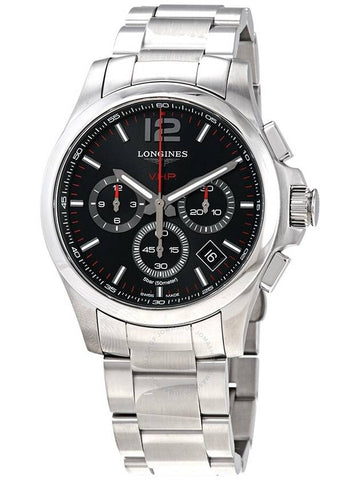 Longines Conquest V.H.P. Perpetual Chronograph Quartz Black Dial Men's Watch L37174566 - LONGINES - BALAAN 1