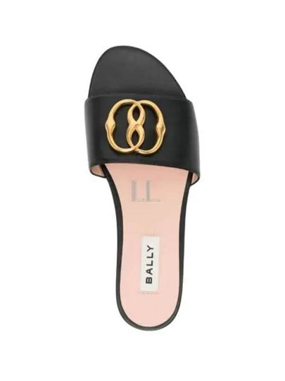 Metal Logo Slippers Black - BALLY - BALAAN 2