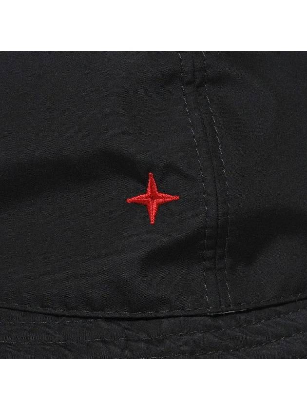 Red Logo Gore-Tex Stitch Patch Bucket Hat Black - STONE ISLAND - BALAAN 5