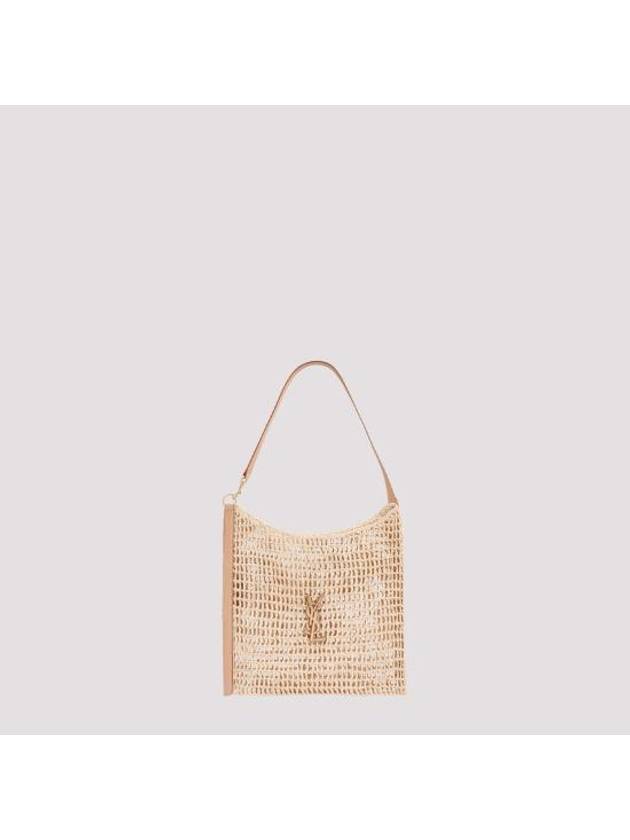 Vintage Gold Oxalis Raffia Crochet Vegetable Leather Tote Bag Natural Brown - SAINT LAURENT - BALAAN 1