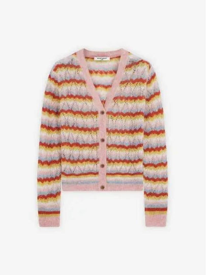 Striped Alpaca Lace Cardigan - MAISON KITSUNE - BALAAN 2