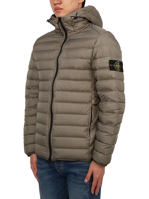 Loom Woven Chambers R Nylon Down TC Light Hoodie Down Jacket Dove Grey - STONE ISLAND - BALAAN 4