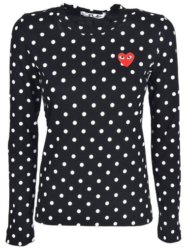 Play Women's Red Wappen Dot Long Sleeve T-Shirt P1 T165 1 Black - COMME DES GARCONS - BALAAN 1