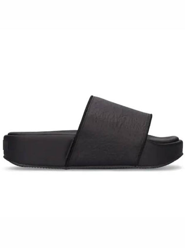 Y 3 Leather Upper Louver Sole Cushion Slide Sandals Black - Y-3 - BALAAN 1