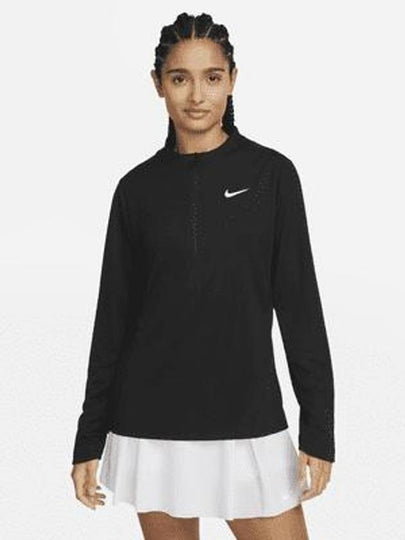 Women's Dri Fit UV Advantage Half Zip Long-Sleeve T-Shirt Black - NIKE - BALAAN 2