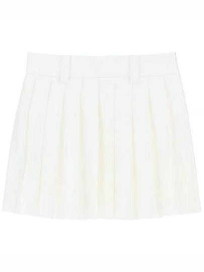 Mini Cotton Pleated Skirt White - MIU MIU - BALAAN 2