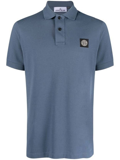 Pique Stretch Cotton Short Sleeve Polo Shirt Dark Blue - STONE ISLAND - BALAAN 2