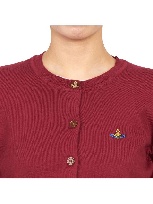 Logo Patch Cardigan Red - VIVIENNE WESTWOOD - BALAAN 7