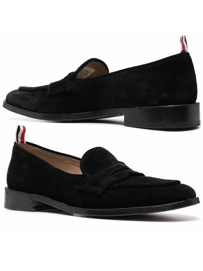 Men's Varsity Suede Loafers Black - THOM BROWNE - BALAAN 2