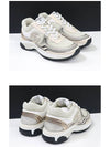 Women CC Logo Fabric Laminated Low Top Sneakers Silver Ivory - CHANEL - BALAAN 4