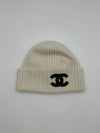 24K Beanie Ivory CC Logo Cashmere Winter Hat AAA590 - CHANEL - BALAAN 2