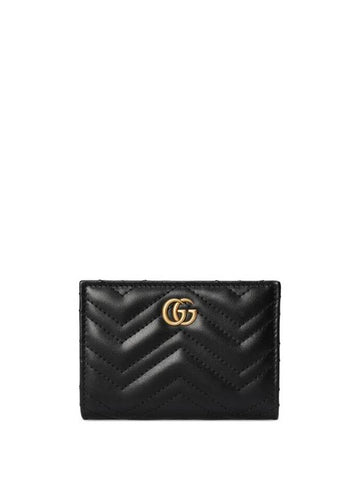 GG Marmont Matelasse Leather Half Wallet Black - GUCCI - BALAAN 1