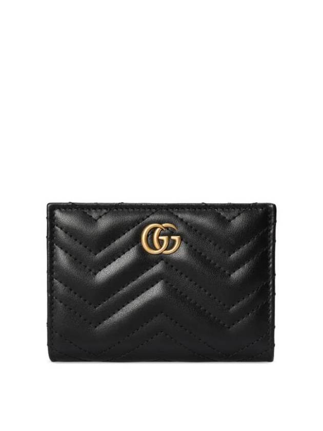 GG Marmont Matelasse Leather Half Wallet Black - GUCCI - BALAAN 1