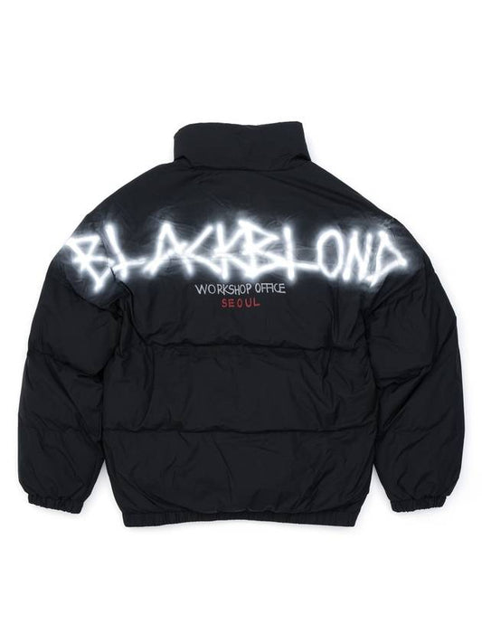 BBD Empty Sprayed Logo Padding Jacket Black - BLACKBLOND - BALAAN 1