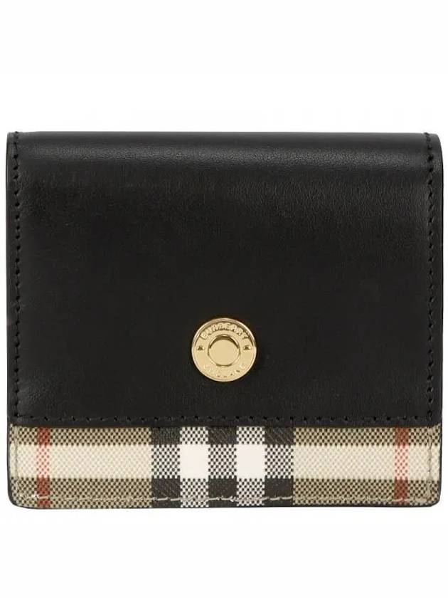 Vintage Check Leather Small Bicycle Wallet Black - BURBERRY - BALAAN 2