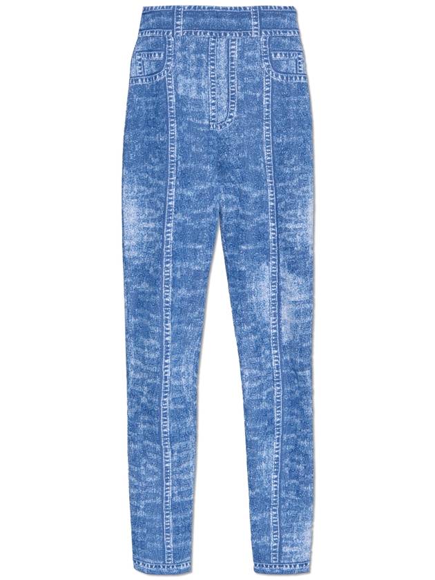 Balmain High-waisted Leggings, Women's, Blue - BALMAIN - BALAAN 1