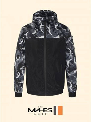 Logo Windbreaker Jacket Jumper Black Orange Label Homme Camo Weather Jacket GW30305 - MAHES - BALAAN 1