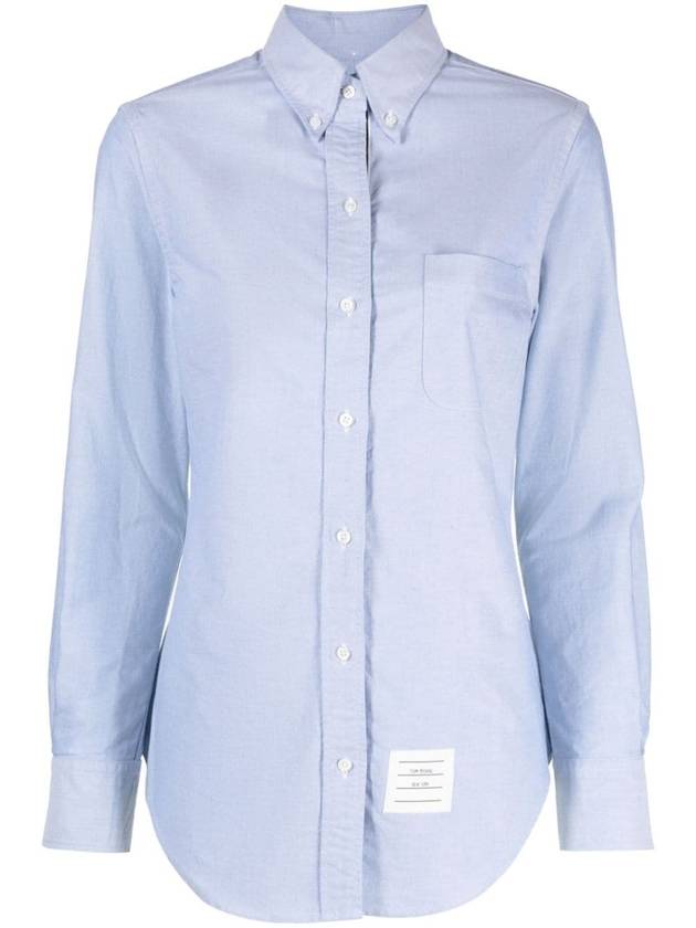 Button Down Cotton Oxford Long Sleeve Shirt Light Blue - THOM BROWNE - BALAAN 2