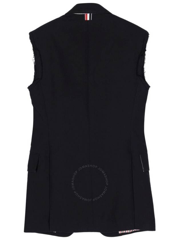 Super Oversized Cassic Sports Long Vest Navy - THOM BROWNE - BALAAN 3