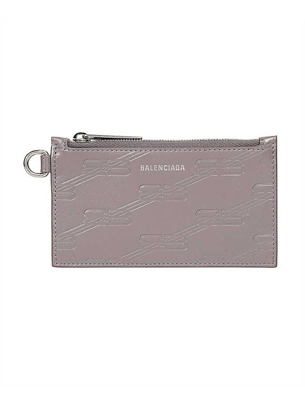 BB Monogram Case On Keyring Card Wallet Grey - BALENCIAGA - BALAAN 2