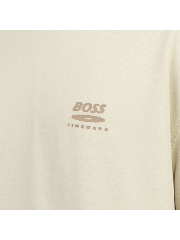 Men's Crewneck Cotton Short Sleeve T-Shirt Beige - HUGO BOSS - BALAAN 7