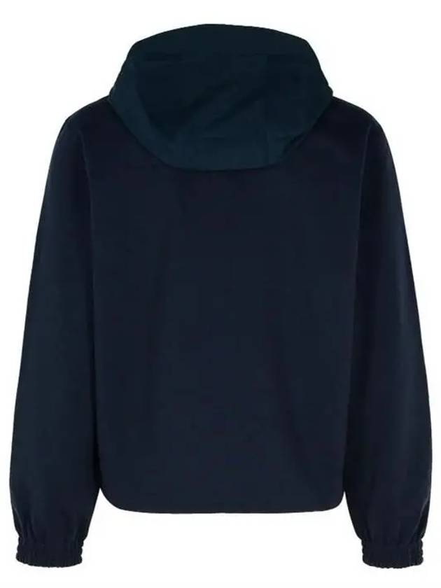 Ripstop Wool Tech Milano Half Zip Combo Hoodie Navy - THOM BROWNE - BALAAN 3