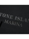 Men's Marina Logo Cotton Hoodie Black - STONE ISLAND - BALAAN 4