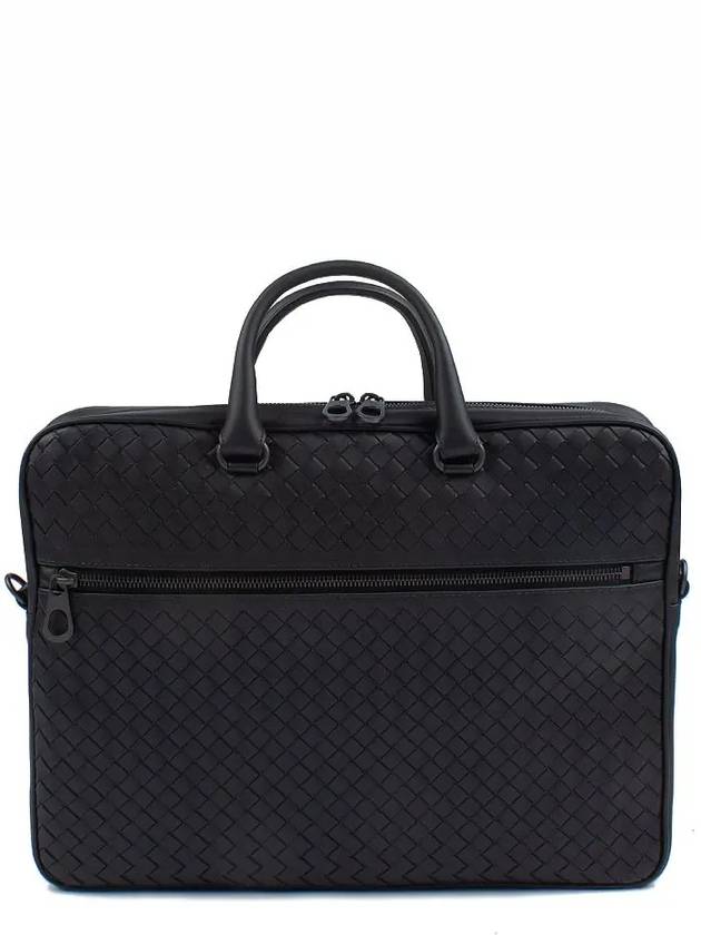 Intrecciato Calfskin Business Briefcases Black - BOTTEGA VENETA - BALAAN 4