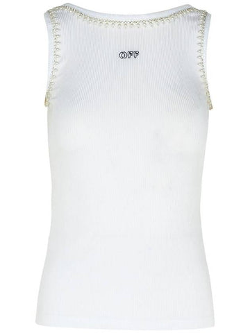 Off-White White Viscose Tank Top - OFF WHITE - BALAAN 1