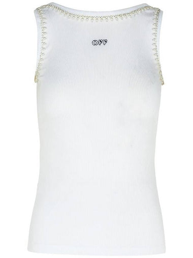 Off-White White Viscose Tank Top - OFF WHITE - BALAAN 1