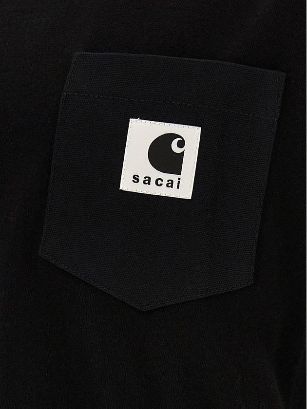 Logo Patch Short Sleeve T-Shirt Black - SACAI - BALAAN 6