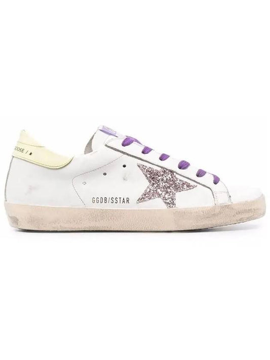 Women's Glitter Yellow Tab Superstar Sneakers - GOLDEN GOOSE - BALAAN 2