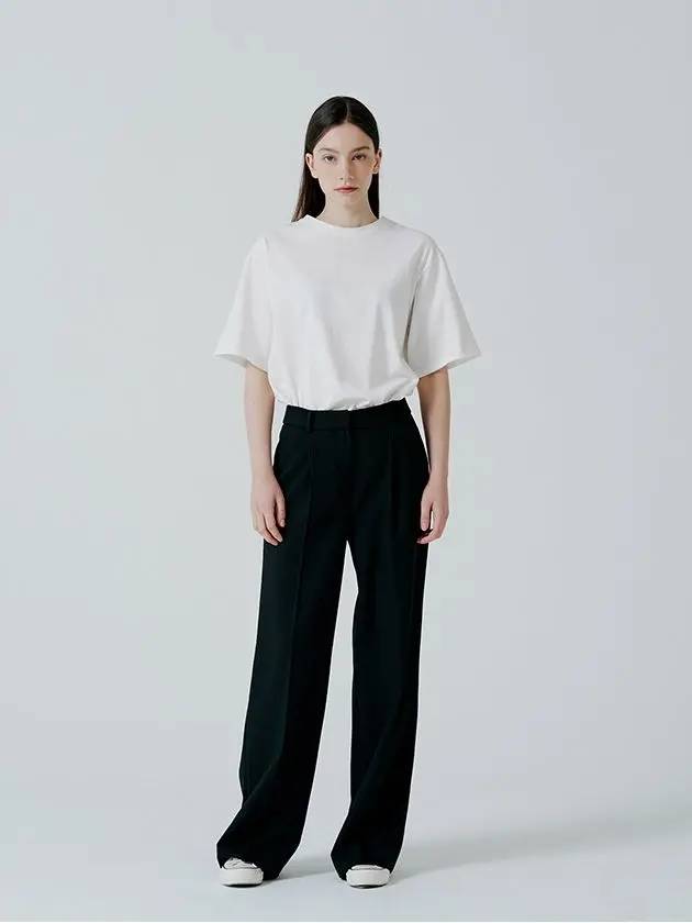 One Tuck Semi Wide Pants Black - PINBLACK - BALAAN 5