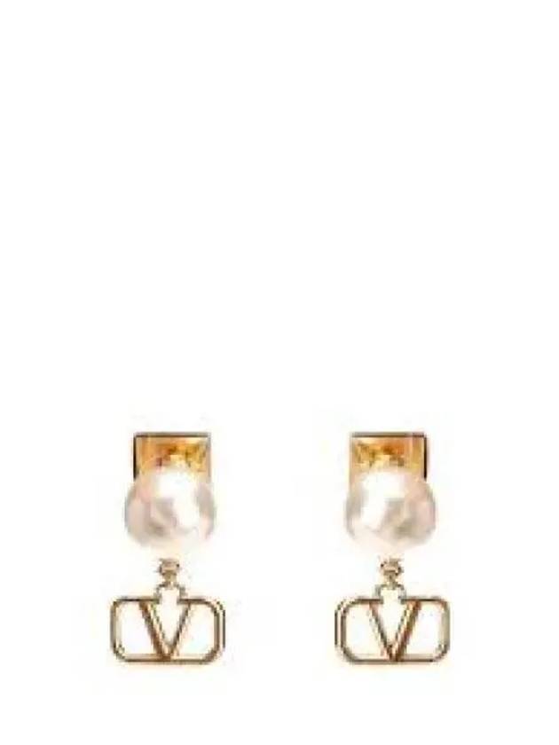 4W0J0Q43 UXM 0O3 4W2J0Q43 V logo pearl earrings 1279402 - VALENTINO - BALAAN 1