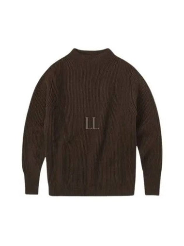 ANDERSEN Navy Crew Neck Natural Brown - ANDERSEN-ANDERSEN - BALAAN 1