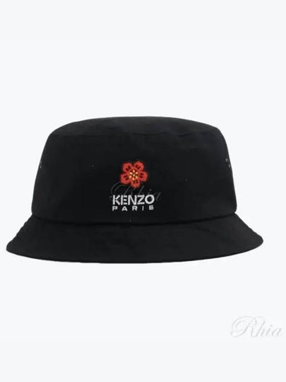 Flower Logo Bucket Hat Black - KENZO - BALAAN 2