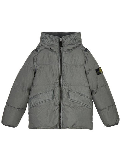 Kids Garment Dyed Crinkle Reps Recycled Nylon Down Padding Pewter Grey - STONE ISLAND - BALAAN 2