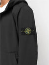 Men's Wappen Patch Softshell Zip Up Hoodie Black - STONE ISLAND - BALAAN 3