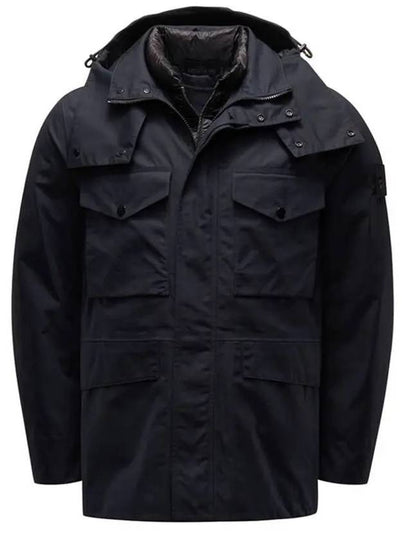 Men's Wappen Patch Ghost Piece Zip-up Jacket Black - STONE ISLAND - BALAAN 2