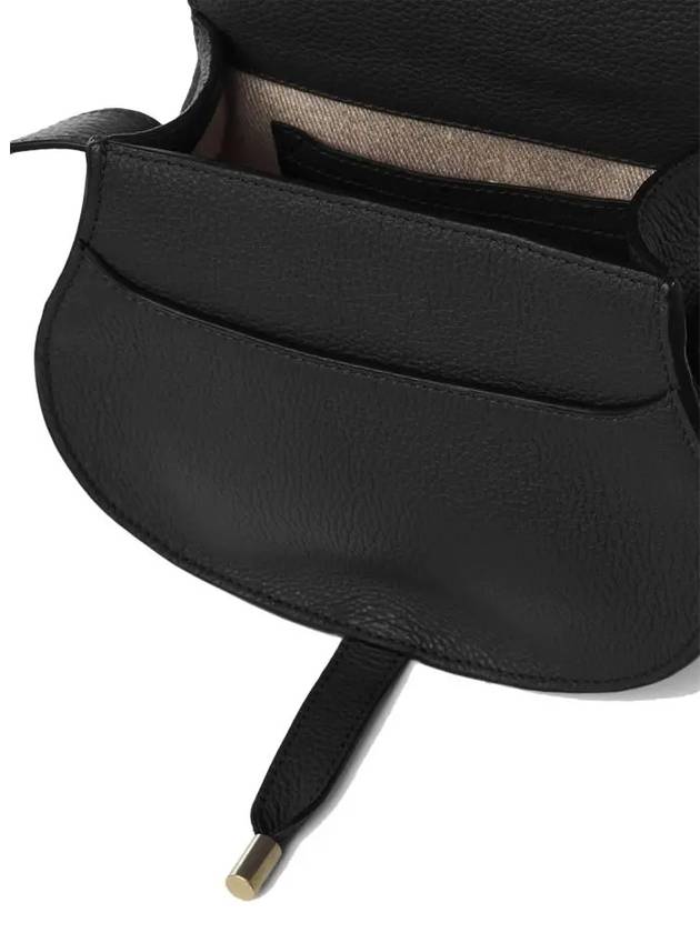 Marcie Saddle Small Grained Leather Cross Bag Black - CHLOE - BALAAN 5