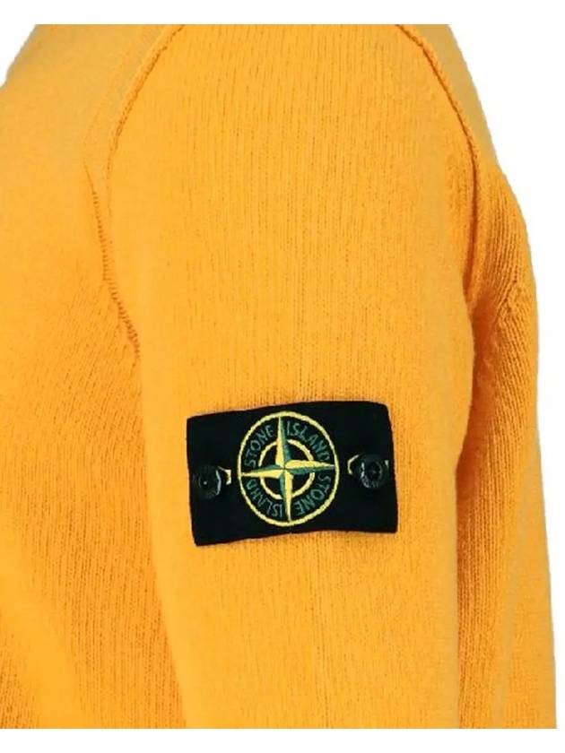 Wappen Patch Crew Neck Wool Knit Top Yellow - STONE ISLAND - BALAAN 5