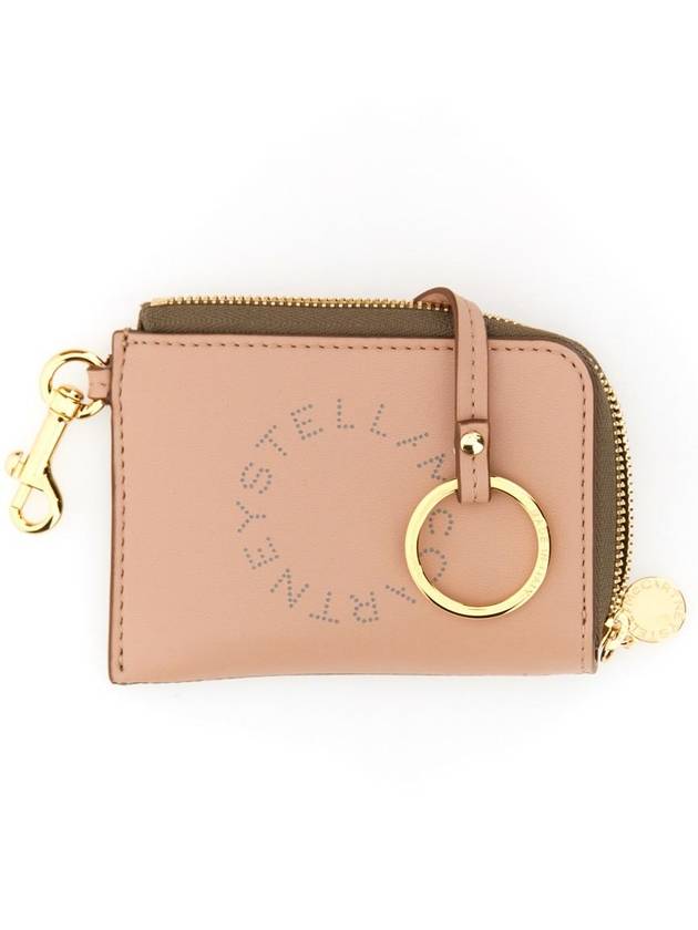 logo perforated zipper card wallet pink - STELLA MCCARTNEY - BALAAN 3