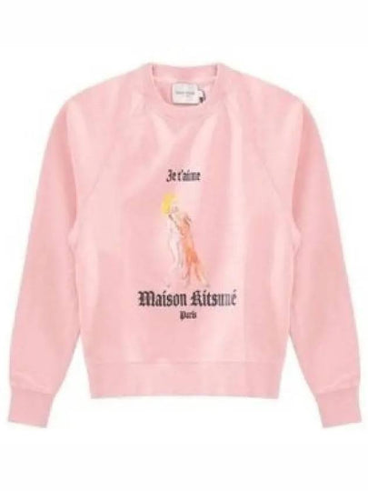 Oly Je T Aime Adjusted Cotton Sweatshirt Soft Pink - MAISON KITSUNE - BALAAN 2